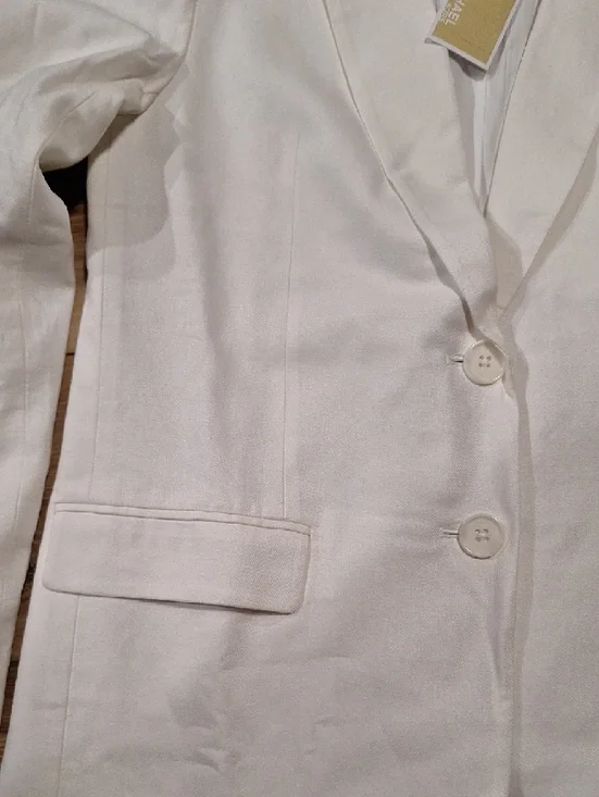 Michael Kors Cotton Blend Twill Blazer White 8 NWT - Picture 4 of 7